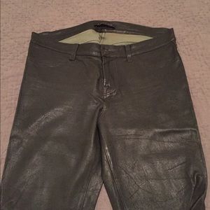 JBrand Leather Ankle Zip Jean