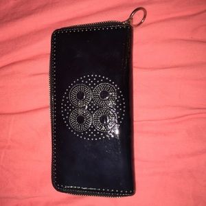 a navy blue coach wallet, matching purse for sale!