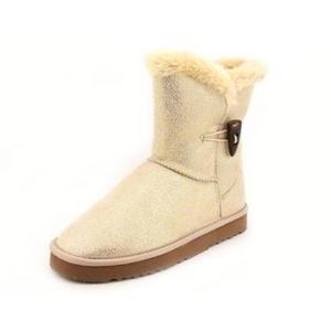 Gold Sparkling Winter Booties