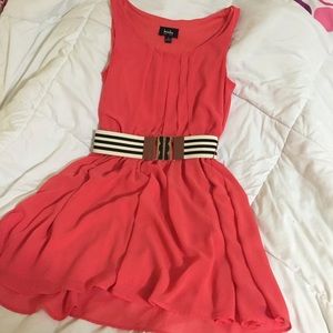 Coral pink cocktail dress