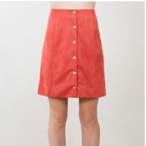 Gorgeous Rust Color Faux Suede Skirt!