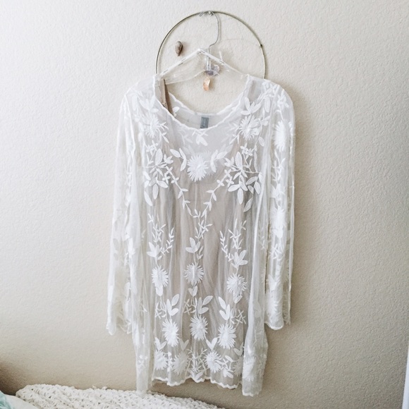 embroidered lace dress
