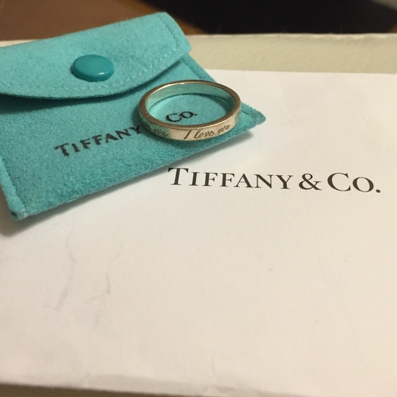 Tiffany & Co. Notes "I Love You" Ring, Size 7