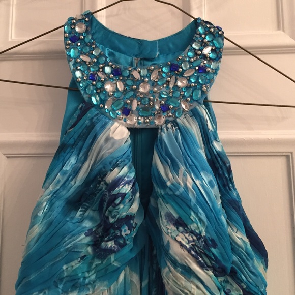 Embellished Halter Prom Dress - Picture 2 of 3