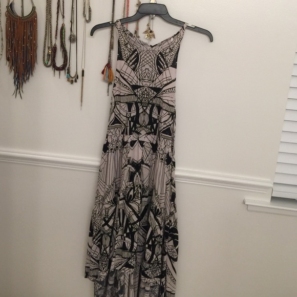 Free people racer back black and white dress