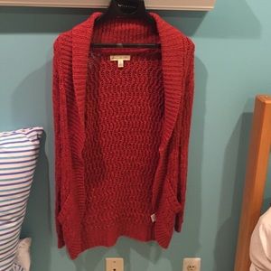 Knit cardigan in burnt orange