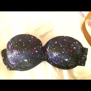 Pink Galaxy Strapless Bra