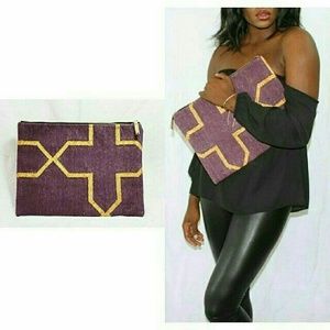 Indian Durrie rug oversized clutch