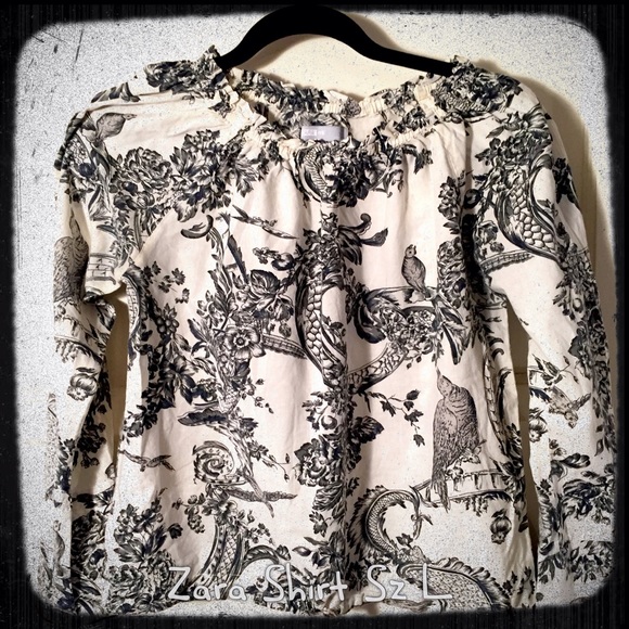 Zara Collection shirt with drawstring Size Large - Picture 1 of 3