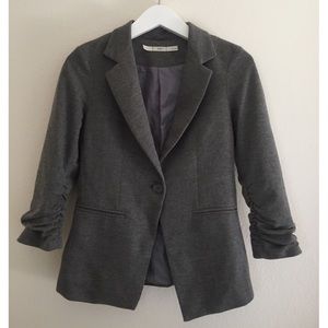 Gibson ruched sleeve jersey blazer