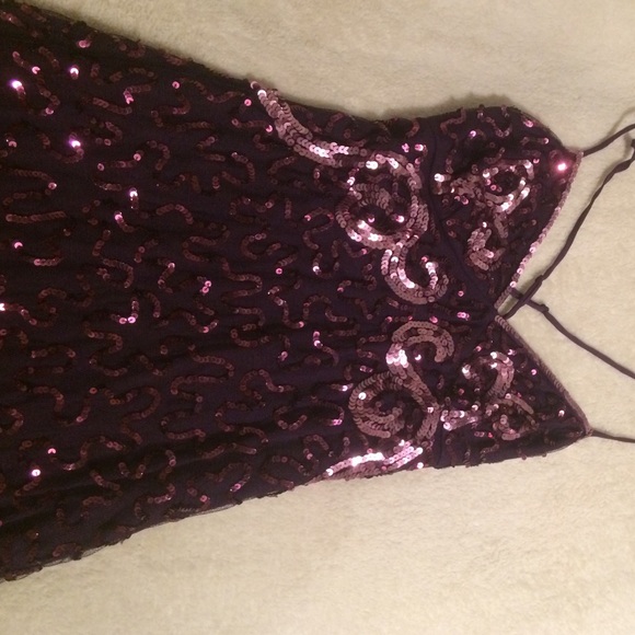 Evening Purple Sequin Betsy Johnson  dress - Picture 2 of 3