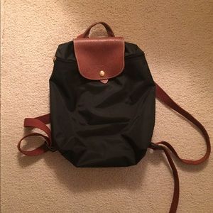 longchamp black le pliage backpack