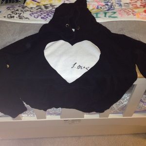 Heart Love Black Hoodie