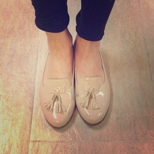 Shiny beige stylish flats from Europe- Vienna