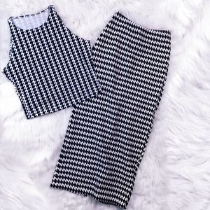 2 piece houndstooth print set