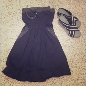 Black strapless dress