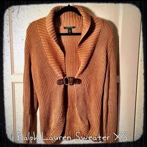 Camel Ralph Lauren Sweater w/belt closure Size XS