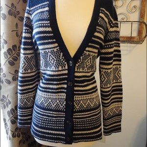 Madewell navy and white sweater XS