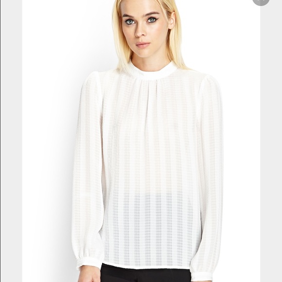 Sophisticated white High Neck Blouse