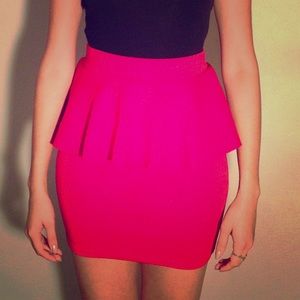 Red Peplum Skirt