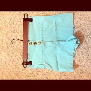 Baby blue shorts with gold buttons 💙