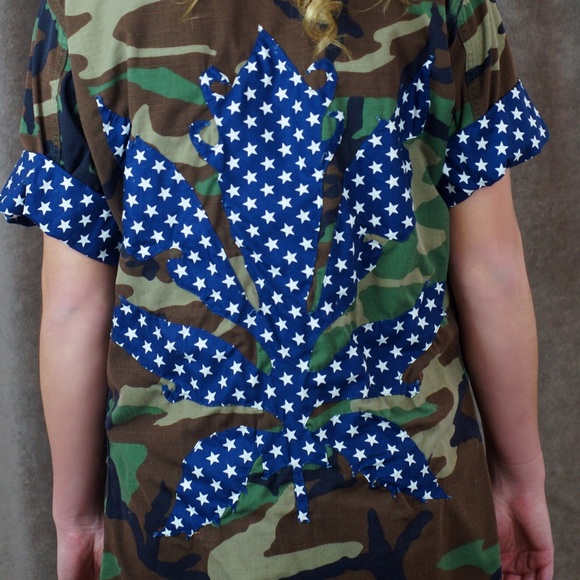 420 Star Print Camo Army Jacket