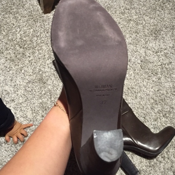 Women by Common Projects Dark Brown Leather Boots - Picture 2 of 4