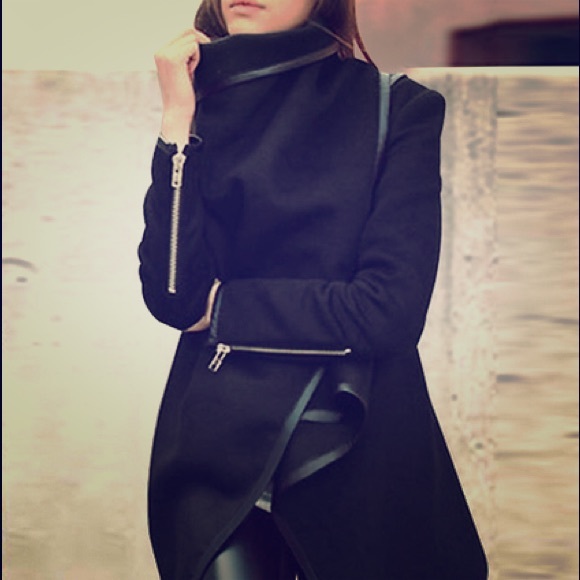 Black Coat With Trim