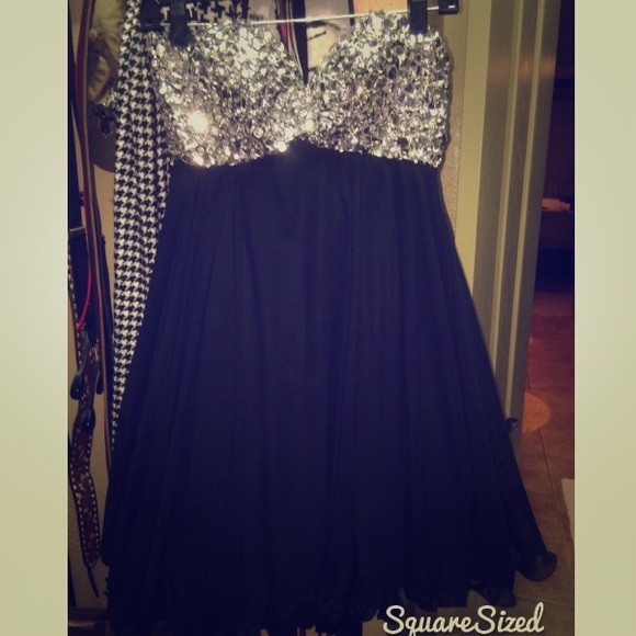 Black and Silver Beaded Formal / Homecoming Dress