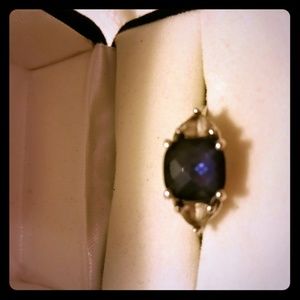 Kays cushion cut blue sapphire and diamond ring