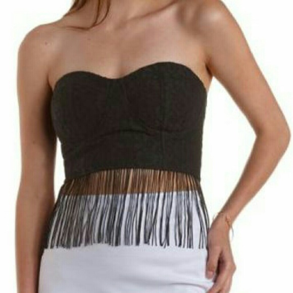 🎉SOLD🎉 Fringed Bustier Top