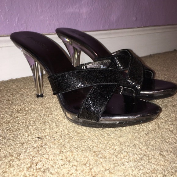 Jacqueline Ferrar Black Sparkly Heels - Picture 3 of 4