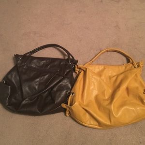 Brown & mustard yellow purses!