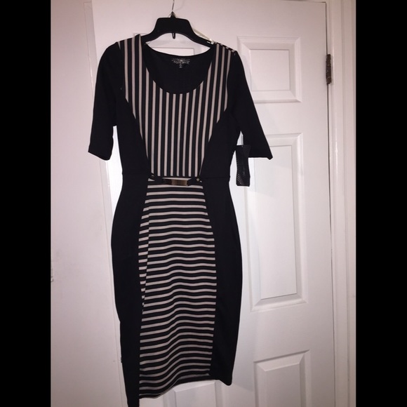 New Black and Tan midi dress