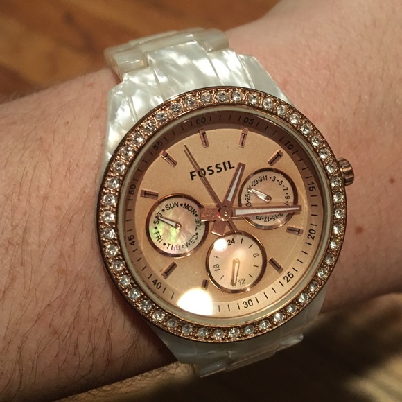 Rose and horn fossil watch