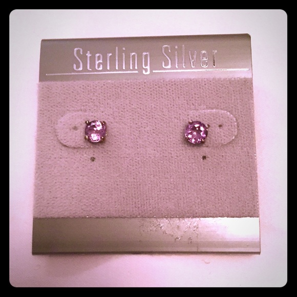 Sterling silver purple earrings