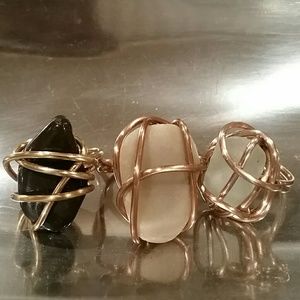 HAND MADE WIRE WRAPPED STATEMENT RINGS