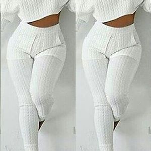 White Long Sleeve Crop Top and Pants