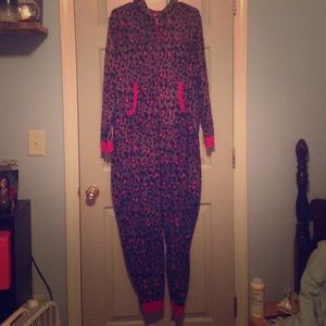 Grey/Pink leopard print onesie!