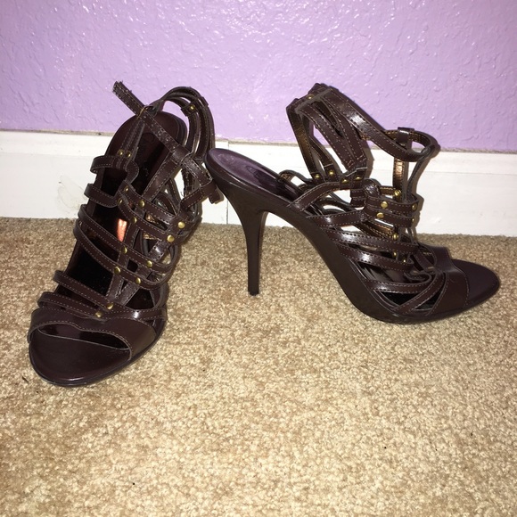 Carlos Santana Brown Strappy Heels