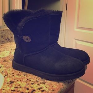 UGG black Bailey button boots.