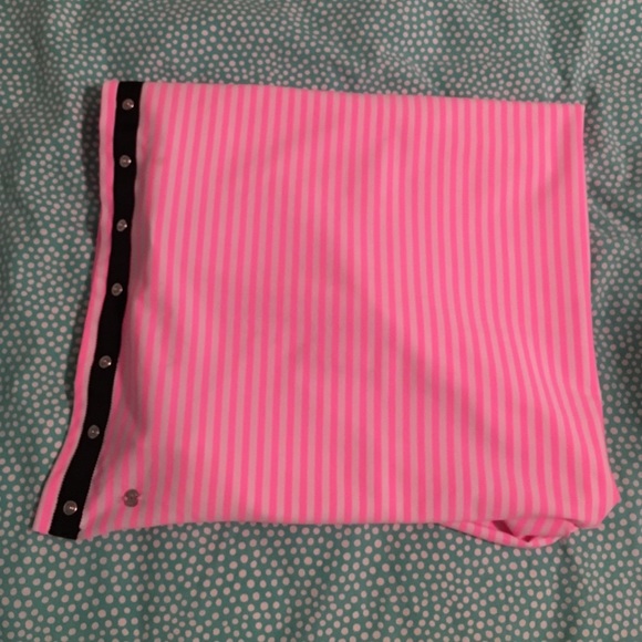 Pink and white striped lulu lemon scarf