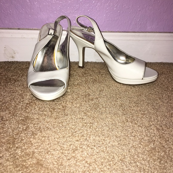 Rampage White Open-Toed Heels