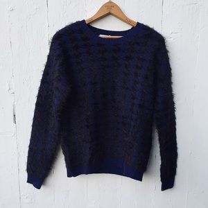 BCBG Fuzzy Houndstooth Pullover