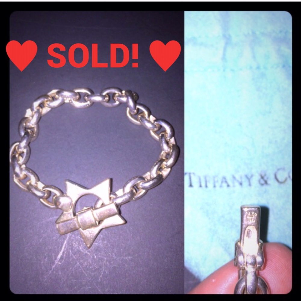 SOLD! TIFFANY & CO silver star & chain bracelet