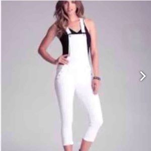 Bebe white overalls