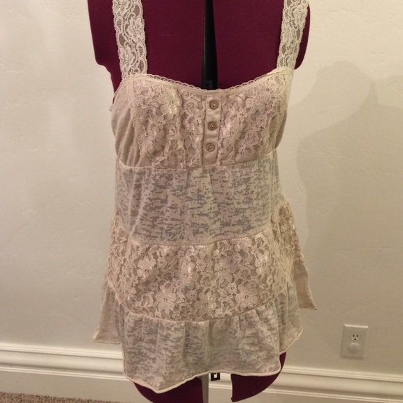 Maurices Tops - Maurice Cream and Lace Top