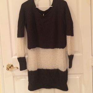 Free People grey and creme sweater dress