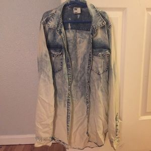 Denim acid washed blouse