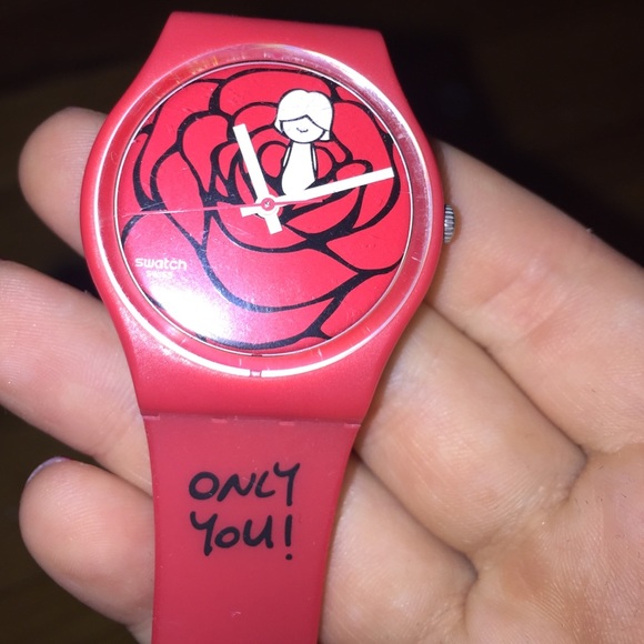 Red "Only You" Swatch Watch